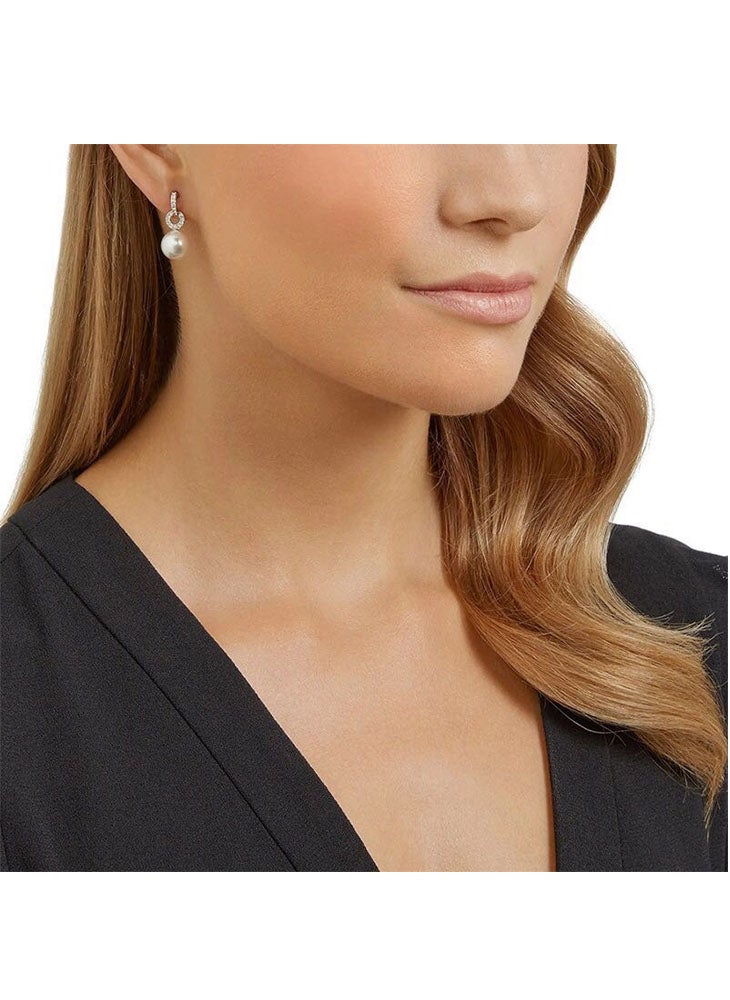 general Duplex Crystal And Pearl Pendant Earrings - Image 2