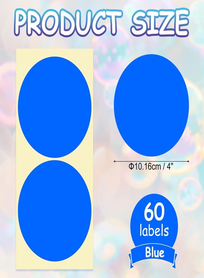 PATIKIL 60 Pcs Colored Dot Stickers, 4 Inch Circle Price Stickers Self Adhesive Circle Tags Coding Labels Large for Office Business Yard Sale Garage Sale Home Decor, Blue - Image 2