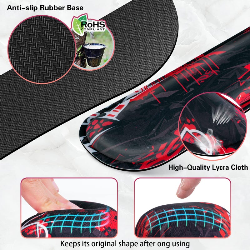 Canjoy Gaming Mouse Pad Set, 4-in-1 XXL Large Mouse Pad + Keyboard Wrist Rest Support+ Coaster, (35.4Ã—15.7 in) Extended Desk Pad Memory Foam Non-Slip Desk Mat for Home Office - Image 4