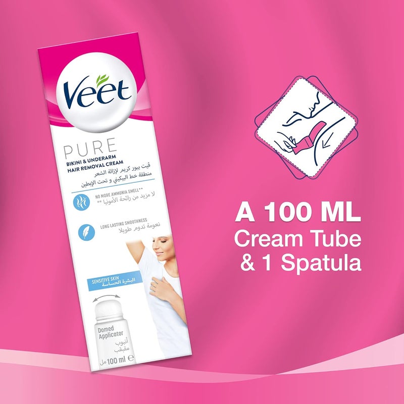 Veet Pure Bikini & Underarm Hair Removal Cream - 100ml - Image 3