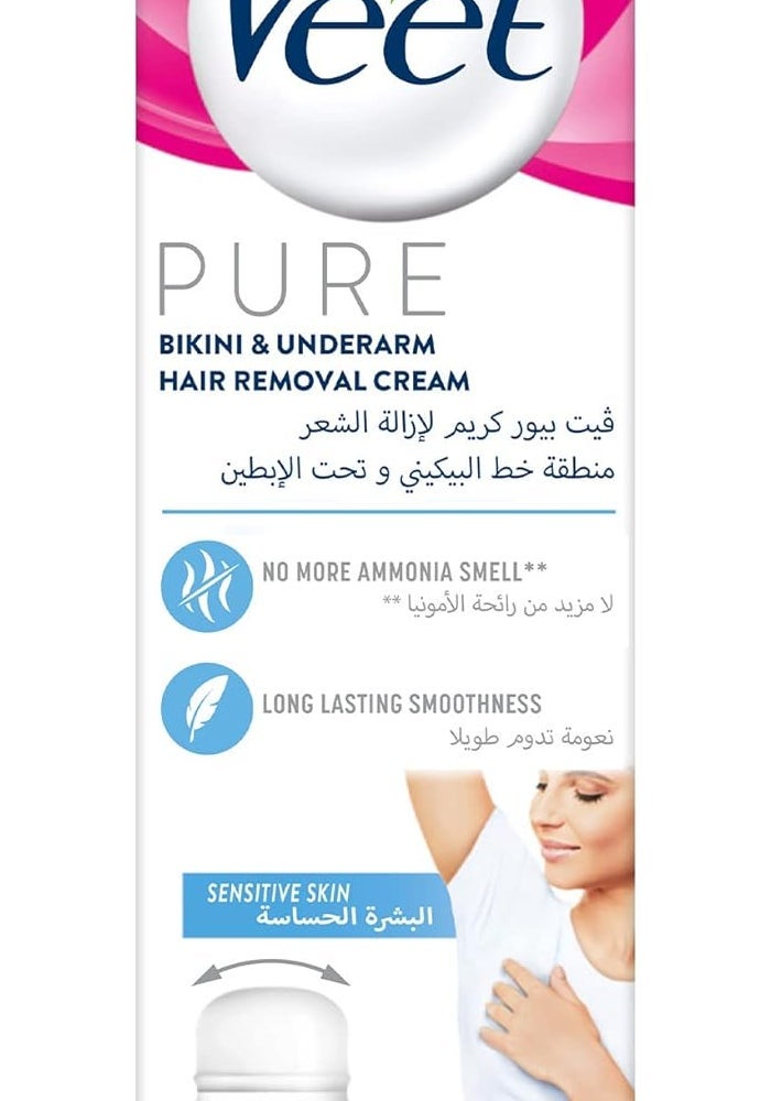 Veet Pure Bikini & Underarm Hair Removal Cream - 100ml - Image 1