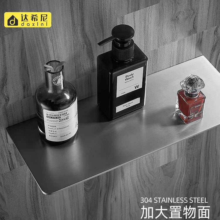 304 Stainless Steel Clapboard Punch-Free Bathroom Storage Rack Wall-Mounted Washstand Mirror Front Storage Rack - Image 3