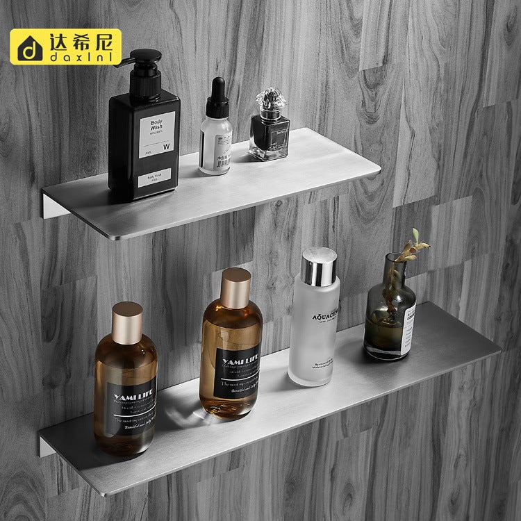 304 Stainless Steel Clapboard Punch-Free Bathroom Storage Rack Wall-Mounted Washstand Mirror Front Storage Rack - Image 2