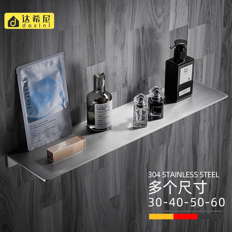 304 Stainless Steel Clapboard Punch-Free Bathroom Storage Rack Wall-Mounted Washstand Mirror Front Storage Rack - Image 4
