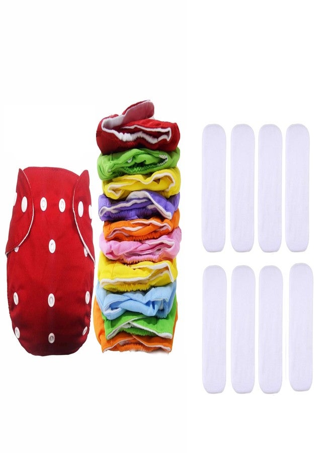 Kritiu Adjustable Reusable Washable Cloth Diaper With Insert Pad for Baby Girls & Boys | Eco-Friendly & Soft | One-Size Fits All | Ideal for Newborns to Toddlers | Multicolour-1, Set of 16 - Image 1
