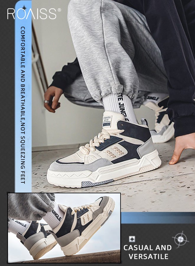 رويس حذاء رياضي رجالي مريح وجيد التهوية برباط متوسط ​​الارتفاع، مقاوم للانزلاق والتآكل، ذو نعل سميك ومقدمة مستديرة، حذاء مسطح خارجي، أحذية رياضية كاجوال عصرية من Campus - Image 5