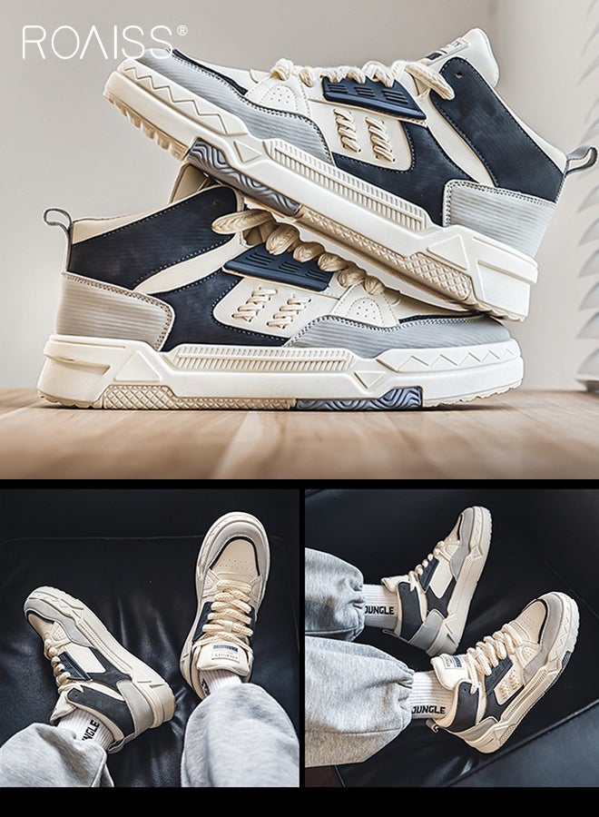 رويس حذاء رياضي رجالي مريح وجيد التهوية برباط متوسط ​​الارتفاع، مقاوم للانزلاق والتآكل، ذو نعل سميك ومقدمة مستديرة، حذاء مسطح خارجي، أحذية رياضية كاجوال عصرية من Campus - Image 4