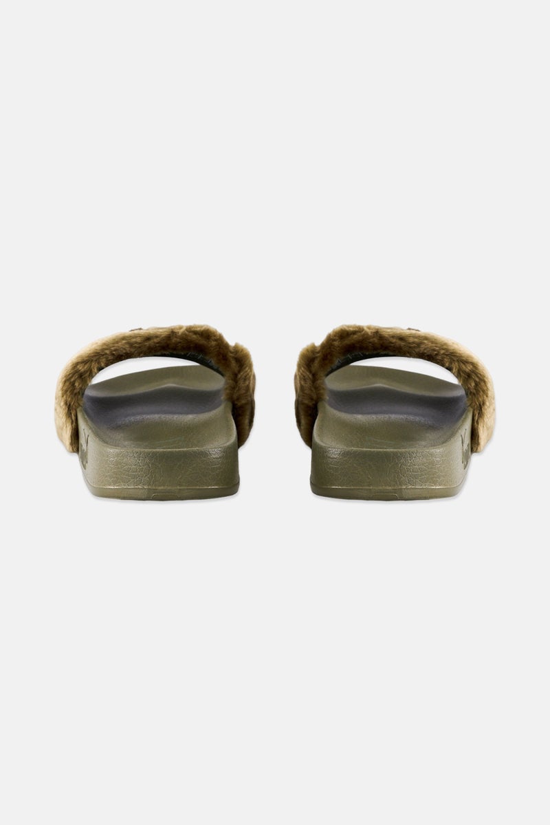PUMA Kids Girl Leadcat Fenty Slides, Burnt Olive - Image 2