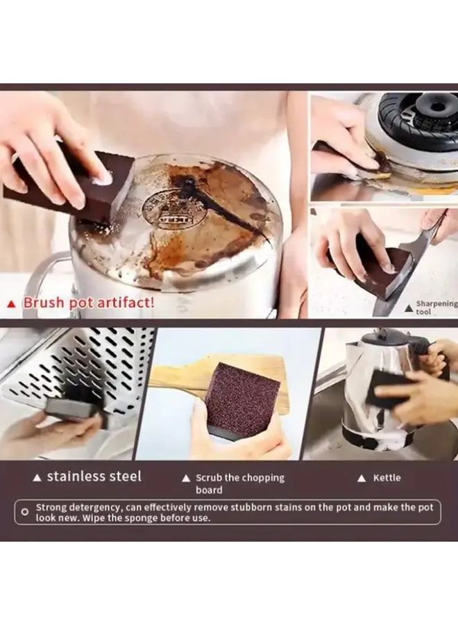 6 قطع إسفنج نانو بني لإزالة الصدأ وممحاة لتنظيف المطبخ والقدور والموقد والمرحاض - Image 5