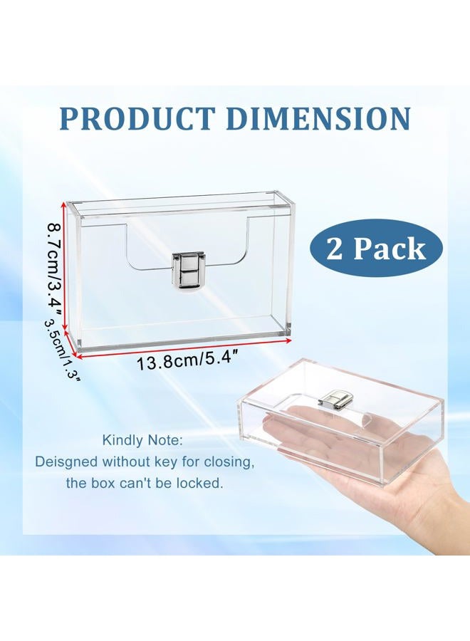 BTsky 2 Pack Clear Acrylic Index Card Box for 3x5 Inch Cards, Rectangular Storage Organizer - Image 3