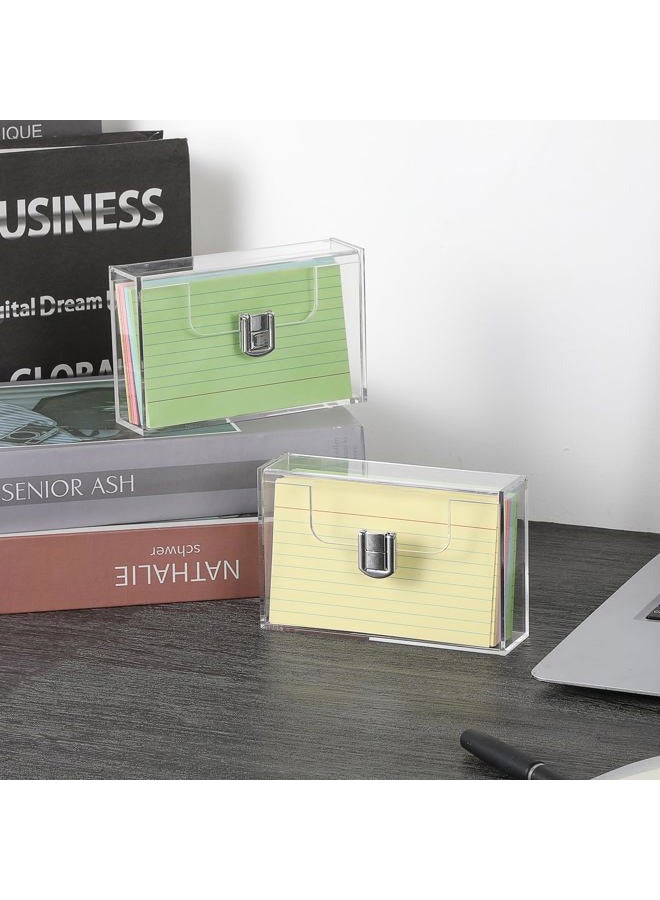 BTsky 2 Pack Clear Acrylic Index Card Box for 3x5 Inch Cards, Rectangular Storage Organizer - Image 2