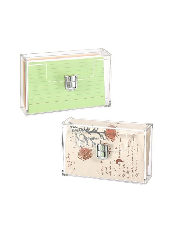 BTsky 2 Pack Clear Acrylic Index Card Box for 3x5 Inch Cards, Rectangular Storage Organizer - Image 1