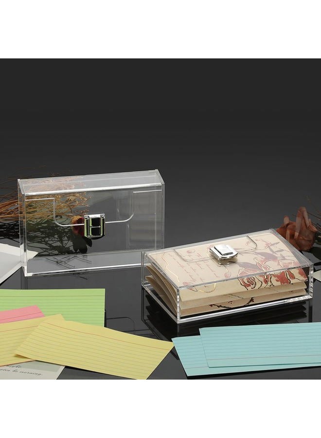 BTsky 2 Pack Clear Acrylic Index Card Box for 3x5 Inch Cards, Rectangular Storage Organizer - Image 5