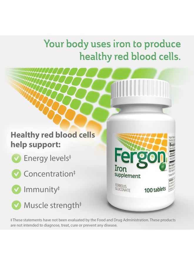 Fergon High Potency Iron Supplement Tablets, 100 Count, Pack of 2 - Image 4