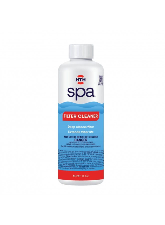 HTH Spa 86123 Filter Cleaner, Spa & Hot Tub Chemical Deep Cleans Filter, Extends Filter Life, 16 oz - Image 1