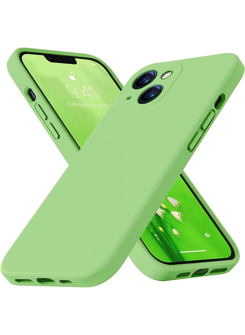 Case Up Compatible with iPhone 14 6.1 Inch Case, Premium Liquid Silicone [Camera Protection] [Soft Anti-Scratch Microfiber Lining] Shockproof Protective Slim Phone Cover for iPhone 14, Matcha Green - Image 1
