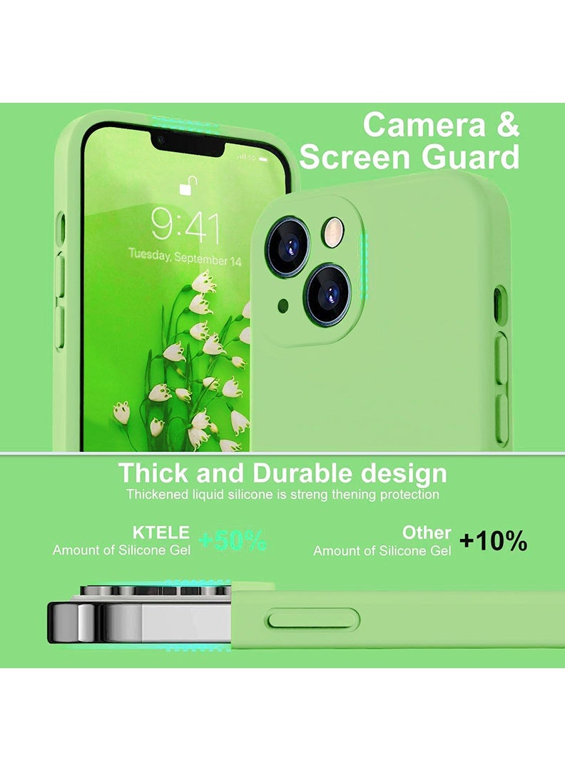 Case Up Compatible with iPhone 14 6.1 Inch Case, Premium Liquid Silicone [Camera Protection] [Soft Anti-Scratch Microfiber Lining] Shockproof Protective Slim Phone Cover for iPhone 14, Matcha Green - Image 2
