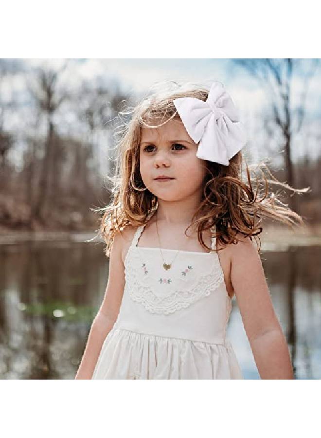 Aileam Velvet Hair Bows Girls 6" 2Pcs Big White Fall Bow Alligator Clips For Toddler Hair Clips Toddlers Teens Kids Accessories - Image 4