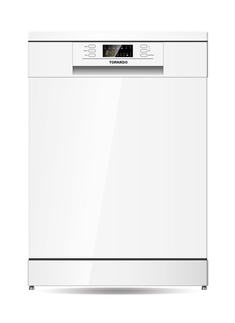 Tornado Freestanding Dishwasher 13 Place Settings, 6 Programs, 2 Racks, A++ Energy Rating, Quiet Operation Low Noise, Mini programme, Half-load,Stainless Steel Tub, TDG-JN1363-BSU Silver