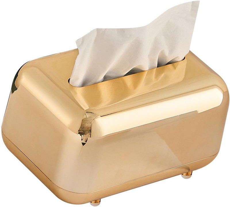 Electroplating Tissue Box, Large Capacity, Plastic, 18x12x11cm, Retro Style - Innovative Storage Solution, Minimalist Design, Ideal for Living Room and Office - Image 2