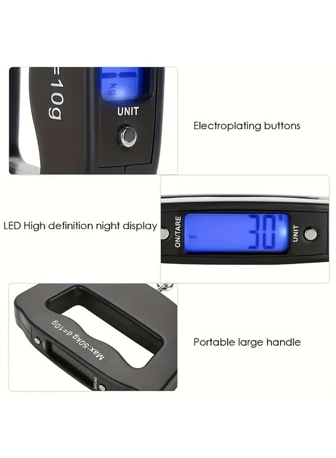 Portable Digital Luggage Scale 50kg 110lb with Backlit LCD Display Ribbon Color - Image 4