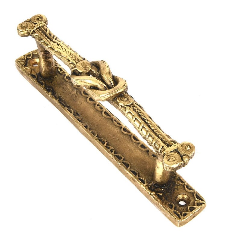 Indian-Shelf 1 Pack Classical Brass Cabinet Handles Unique Door Handle Interior Vintage Gold Decorative Drawer Pulls - Image 4