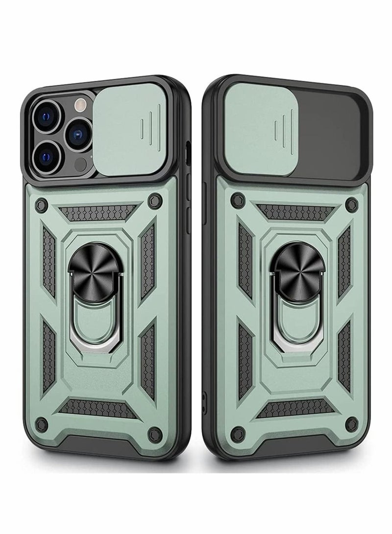 كابتن تيك Built-in 360° Rotate Ring Stand Magnetic Cover Case for iPhone Pro 13 Pro Max - Image 1