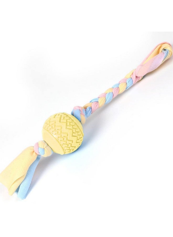 إيميلي بيتس ألعاب كرة مضغ التسنين للجراء مع عقدة حبل، ألعاب مضغ الكلاب للجراء، لعبة كرة على حبل للكلاب، ألعاب مضغ مطاطية لطيفة للجراء مع حبل قطني (أصفر) - Image 1