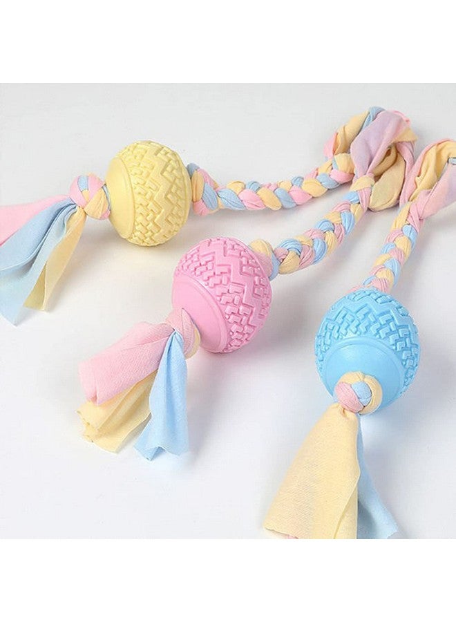 إيميلي بيتس ألعاب كرة مضغ التسنين للجراء مع عقدة حبل، ألعاب مضغ الكلاب للجراء، لعبة كرة على حبل للكلاب، ألعاب مضغ مطاطية لطيفة للجراء مع حبل قطني (أصفر) - Image 5