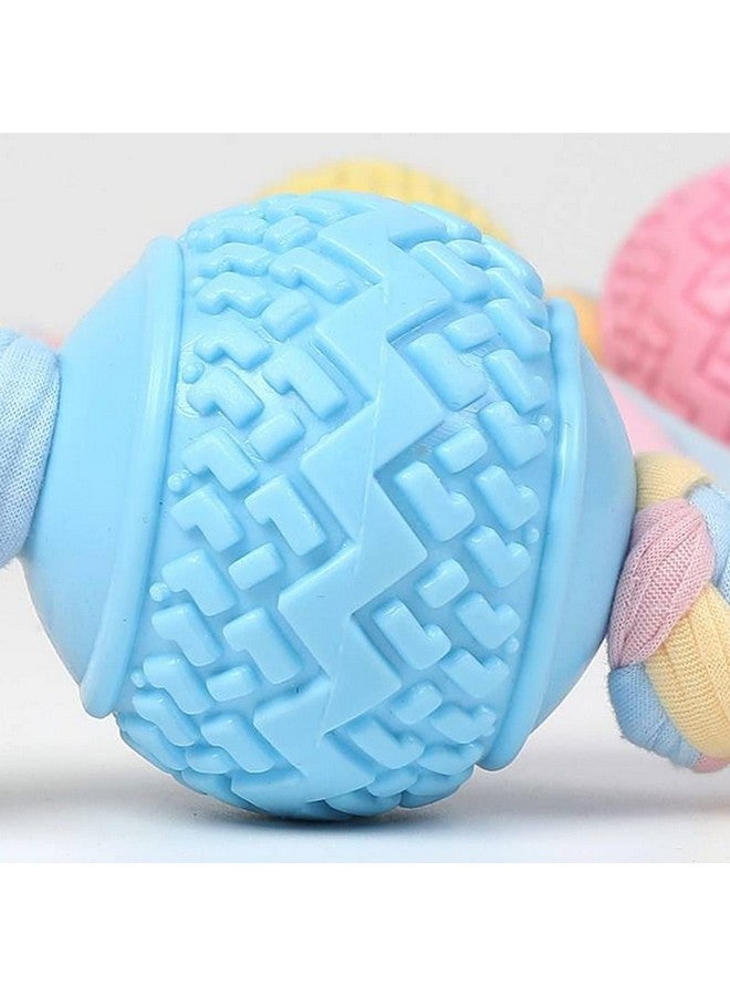 إيميلي بيتس ألعاب كرة مضغ التسنين للجراء مع عقدة حبل، ألعاب مضغ الكلاب للجراء، لعبة كرة على حبل للكلاب، ألعاب مضغ مطاطية لطيفة للجراء مع حبل قطني (أصفر) - Image 2