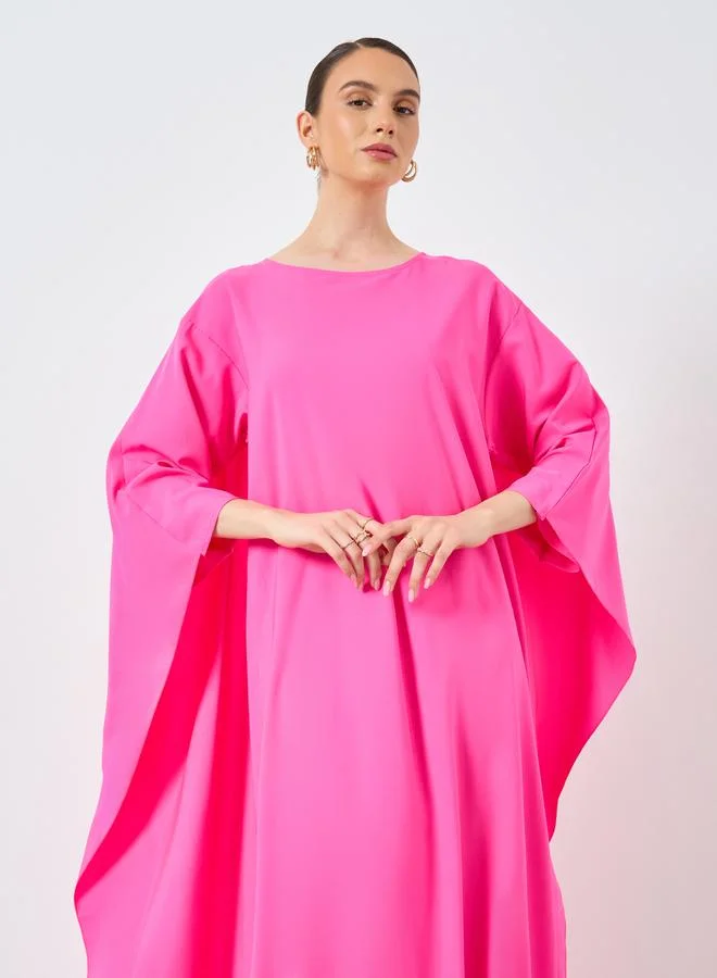 تايك تو Take Two Solid Batwing Sleeve Maxi Kaftan