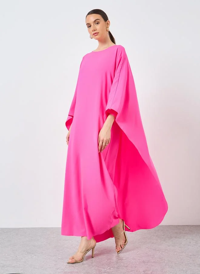 تايك تو Take Two Solid Batwing Sleeve Maxi Kaftan
