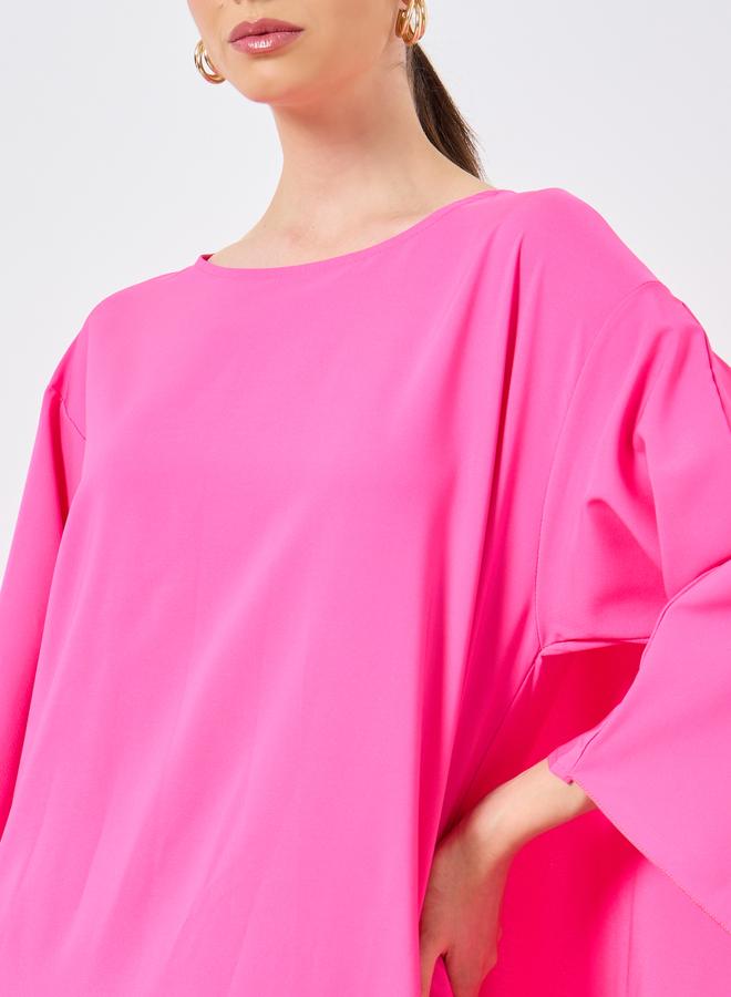 تايك تو كفتان ماكسي بأكمام باتوين صلبة مزدوجة - Image 4