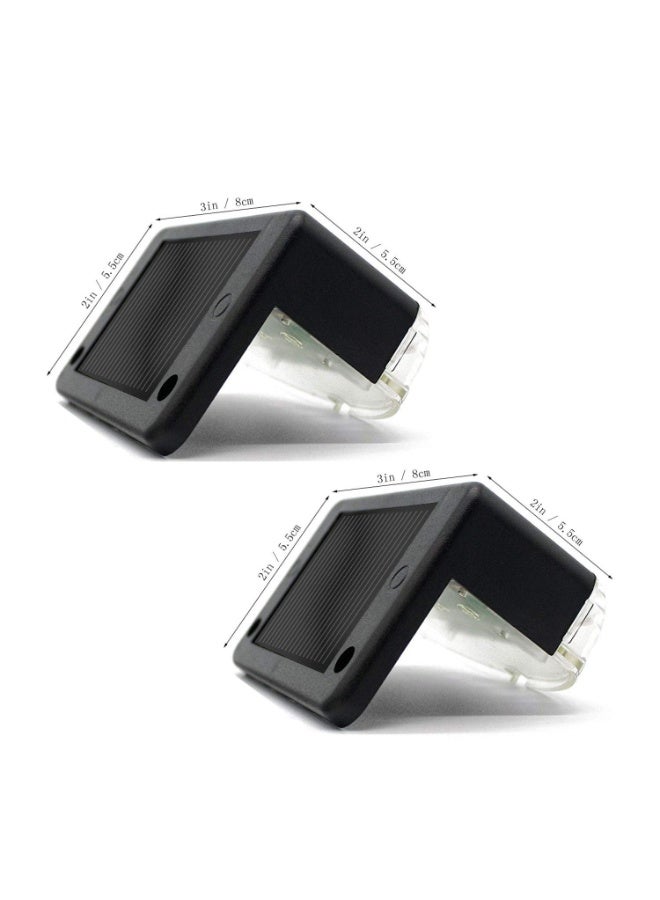 Generic Outdoor solar track light 4-piece set, waterproof LED warm white, suitable for outdoor stairs, steps, fences, courtyards, terraces, and passages (black, 4 pieces)  - Image 2