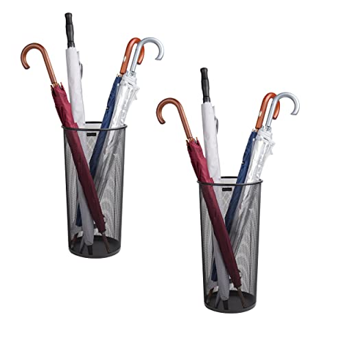 Mind Reader Mind Reader Umbrella Stand Walking Cane Wrapping Paper Entryway Metal Mesh L x 1025 W x 195 H Set of 2 Black