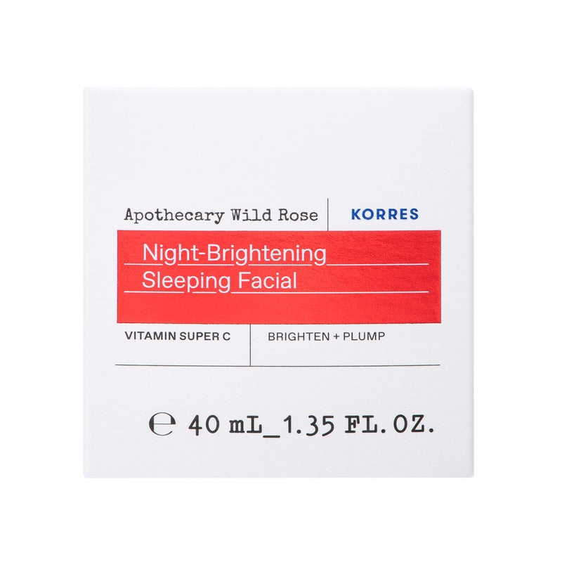 KORRES كورس كريم الليل لتفتيح البشرة بالورد البري، مرطب وجه مرطب مع فيتامين C، حمض الهيالورونيك ومستخلص الكركم، كريم وجه ليلي للنساء ذوات البشرة المتعبة والمستنزفة، 40 مل - Image 2