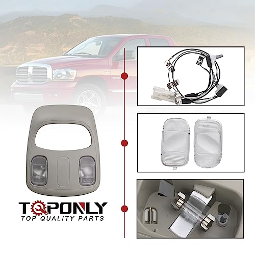 TQPONLY Overhead Console Dome Map Reading Light Lamp Compatible with Dodge Ram 1500 2500 3500 4500 5500 Replaces 1DK78BD1AA - Image 5