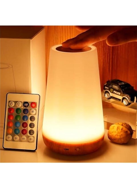 Touch Lamp, Portable Table Sensor Control Bedside Lamps with Quick USB Charging Port, 5 Level Dimmable Warm White Light & 13 Color Changing RGB for Bedroom/Office/Hallways