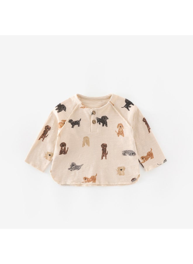 【no Returns Or Exchanges】children's Cartoon Base Layer Shirt 2026 New Style Spring/autumn Boys Full-print Puppy T-shirt Trendy