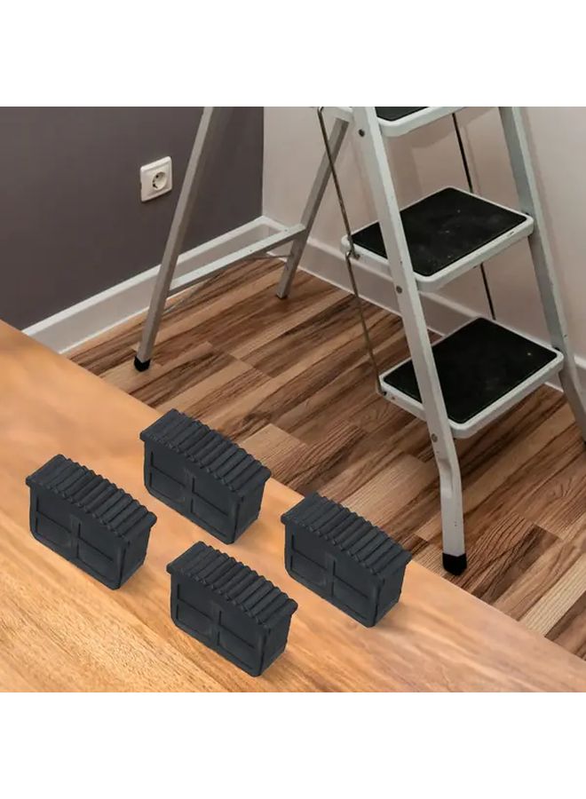4 قطع وسادات استبدال أقدام سلم ثقيلة مقاومة للانزلاق 6 × 2 بوصة بتصميم مستطيل - Image 4