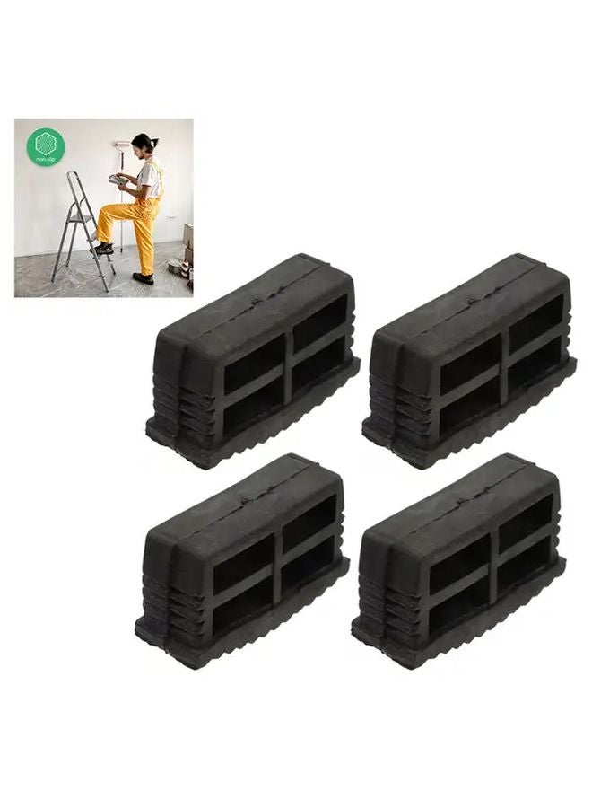 4 قطع وسادات استبدال أقدام سلم ثقيلة مقاومة للانزلاق 6 × 2 بوصة بتصميم مستطيل - Image 1