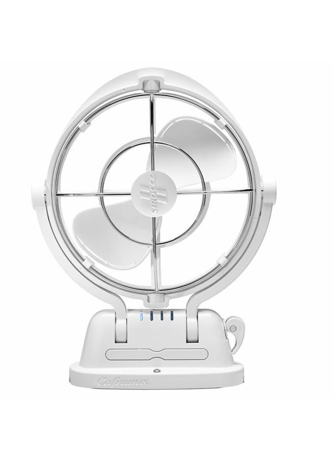 SEEKR Caframo SEEKR by , Sirocco II Fan, Omni-Directional Gimbal Fan for Boats and RVs, Made in Canada, Auto-Sensing DC, 12V/24V, White - Image 1