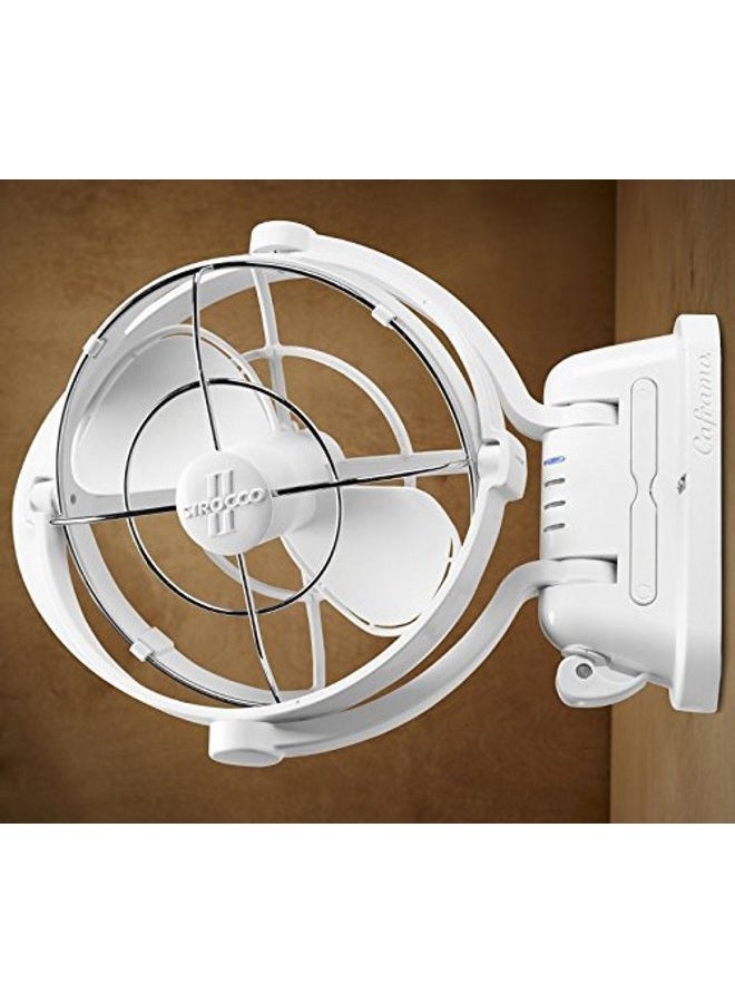 SEEKR Caframo SEEKR by , Sirocco II Fan, Omni-Directional Gimbal Fan for Boats and RVs, Made in Canada, Auto-Sensing DC, 12V/24V, White - Image 5