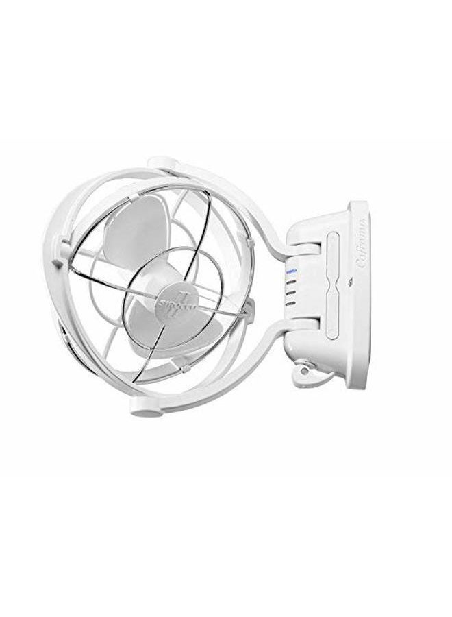 SEEKR Caframo SEEKR by , Sirocco II Fan, Omni-Directional Gimbal Fan for Boats and RVs, Made in Canada, Auto-Sensing DC, 12V/24V, White - Image 2