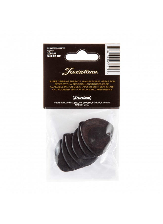 JIM DUNLOP JIM DUNLOP JD Jazztones, Black, Large Point Tip, 6/Player's Pack  - Image 4
