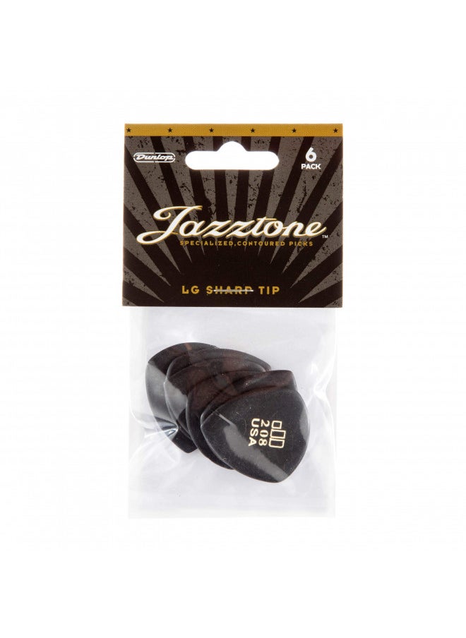 JIM DUNLOP JIM DUNLOP JD Jazztones, Black, Large Point Tip, 6/Player's Pack  - Image 3