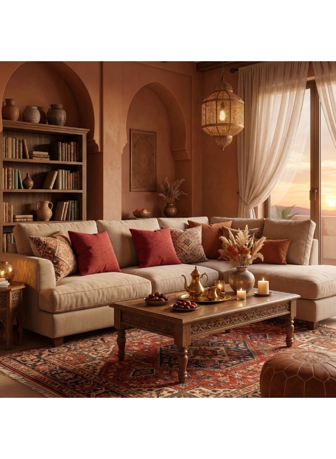 الزخرفية رمي وسادة تغطي حزمة من 2، محايدة ناعمة 45 × 45 سم مريحة شينيل وسادة تغطي المزرعة بوهو وسادة تغطي غرفة النوم غرفة المعيشة في الهواء الطلق (الأحمر) - Image 3
