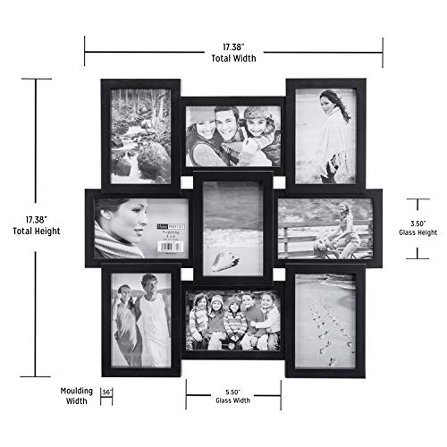 Malden 4x6 9-Opening Collage Picture Frame - Displays Nine 4x6 Pictures - Black - Image 4