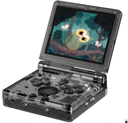 Voacle Anbernic RG35XXSP Flip Retro Handheld Game Console 35 Inch IPS Screen Linux System Builtin 64G TF Card 5532 Games Support 5G WiFi Bluetooth TV OutputTransparent Blacknew - Image 1