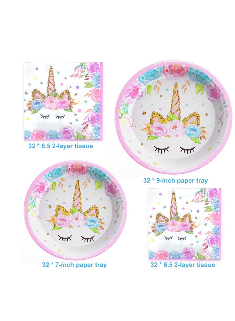 SYOSI Birthday Party Supplies, for Unicorn Birthday Decorations for Girls, Party Supplies Set, for Unicorn Plates and Napkins, Unicorn Theme Party Decoration, for Girls and Baby Shower  - Image 3